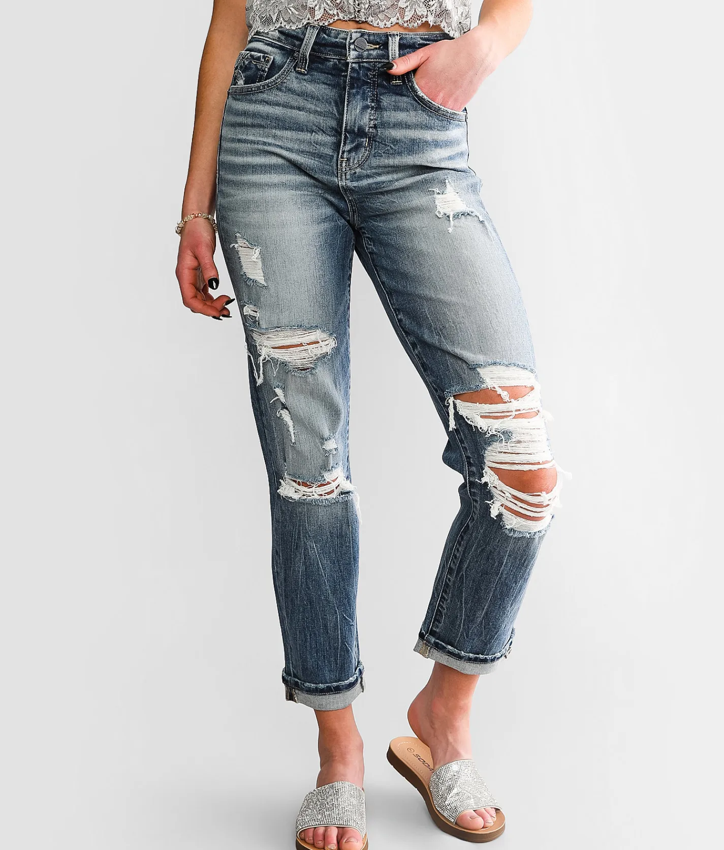 Buckle Black Mom Jean Blue Ridge Sale