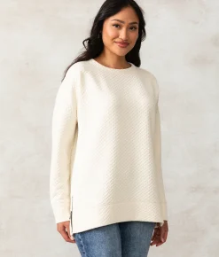 Tops|Activewear | Buckle Black Monroe Weaved Pullover Cannoli Cream