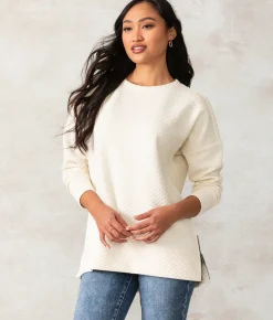 Tops|Activewear | Buckle Black Monroe Weaved Pullover Cannoli Cream