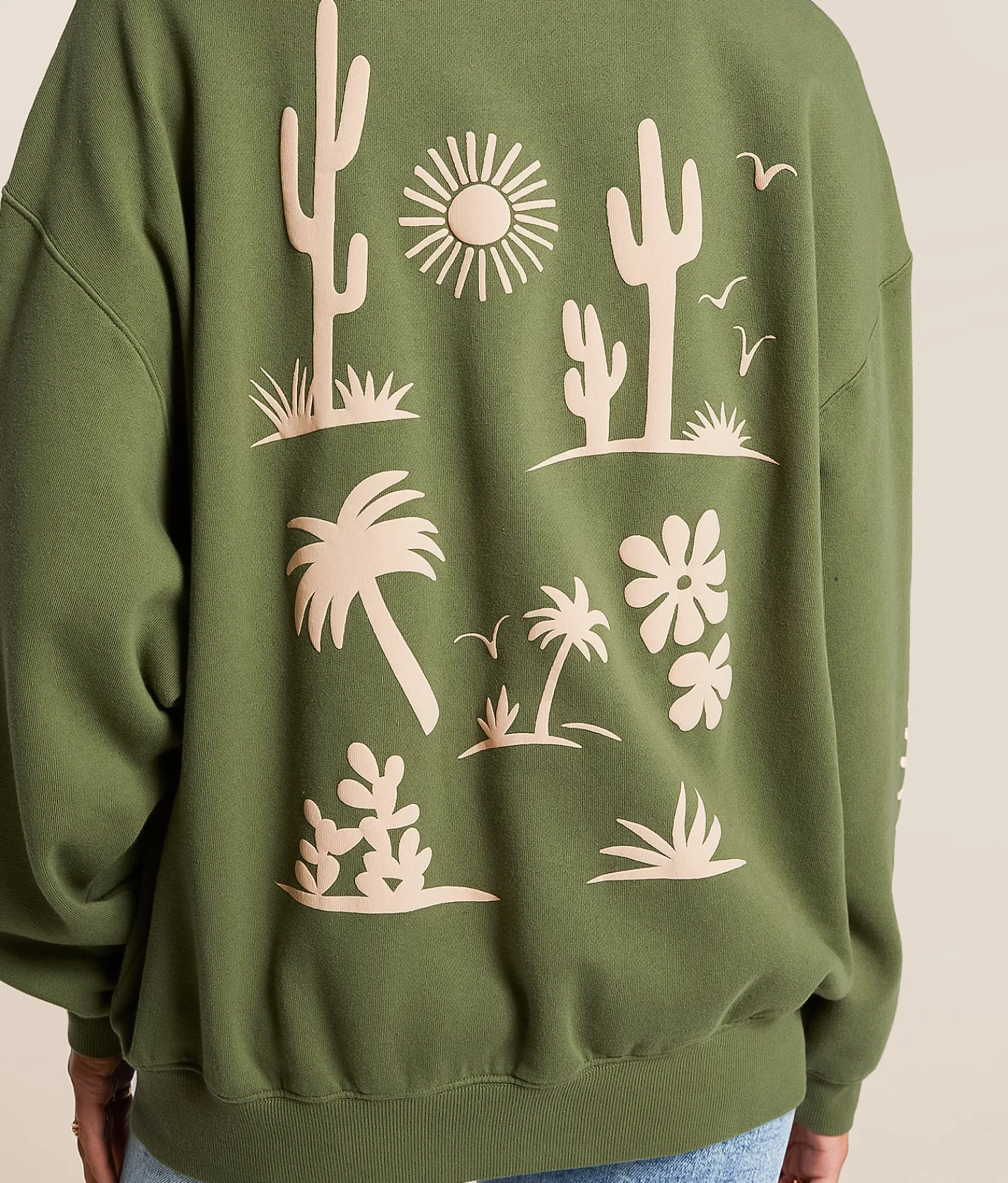 Tops | Billabong Moody Oversized Pullover Luv Army