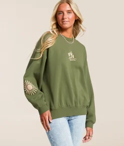 Tops | Billabong Moody Oversized Pullover Luv Army