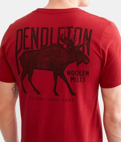 Graphic T-Shirts | Pendleton Moose T-Shirt Canvas Red