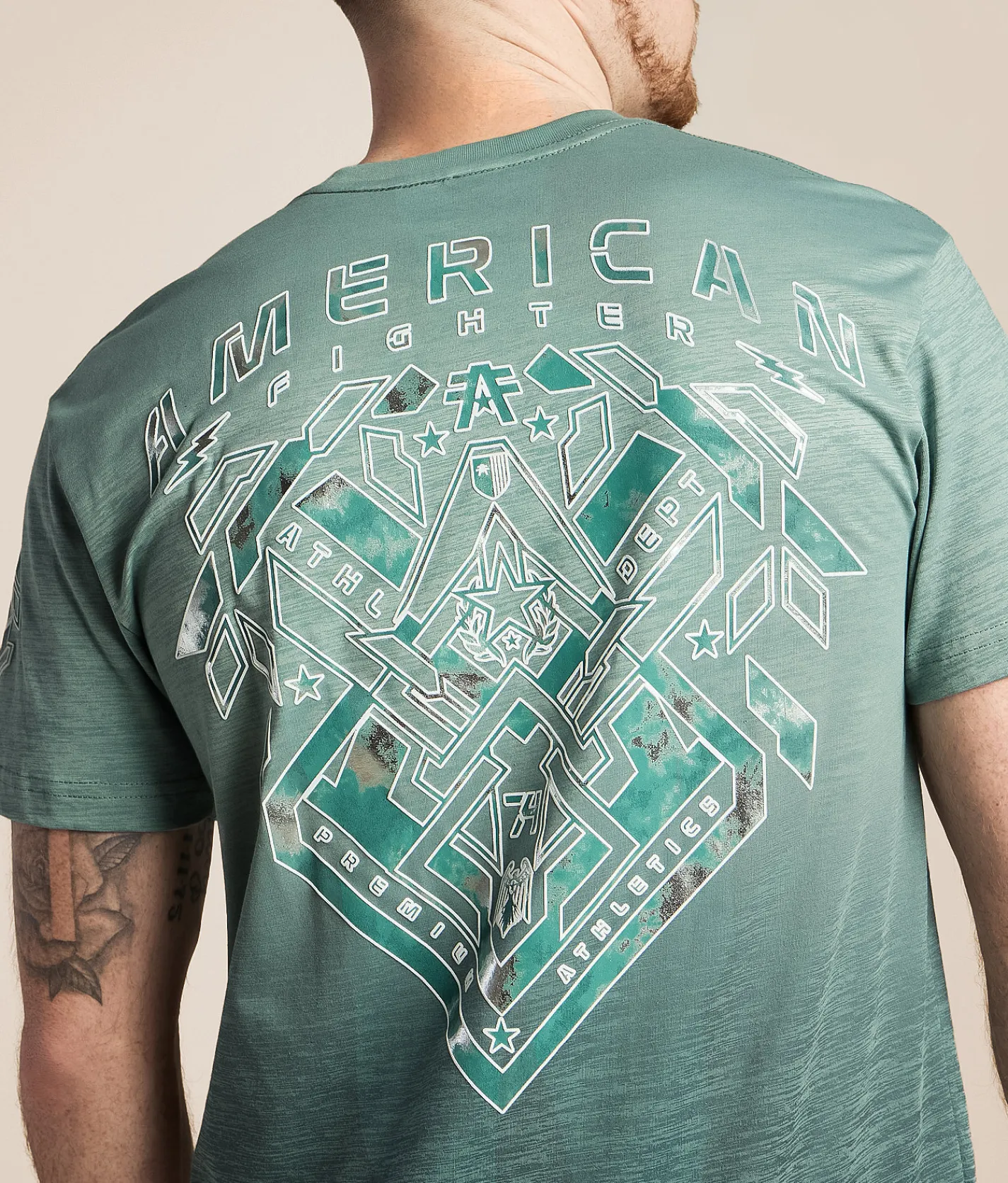 Tops | American Fighter Morada T-Shirt Gray Mist Trellis