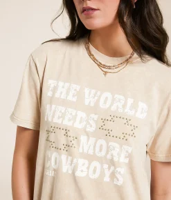 Tops | Ariat More Cowboys Oversized T-Shirt White Pepper