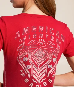 American Fighter Morrow T-Shirt Lollipop Burgundy Dip Dye Clearance