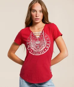 American Fighter Morrow T-Shirt Lollipop Burgundy Dip Dye Clearance