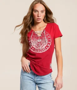 American Fighter Morrow T-Shirt Lollipop Burgundy Dip Dye Clearance