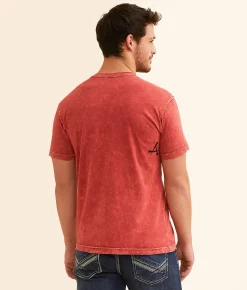 Graphic T-Shirts | Affliction Mortal Veil T-Shirt Affliction Red Lava Wash