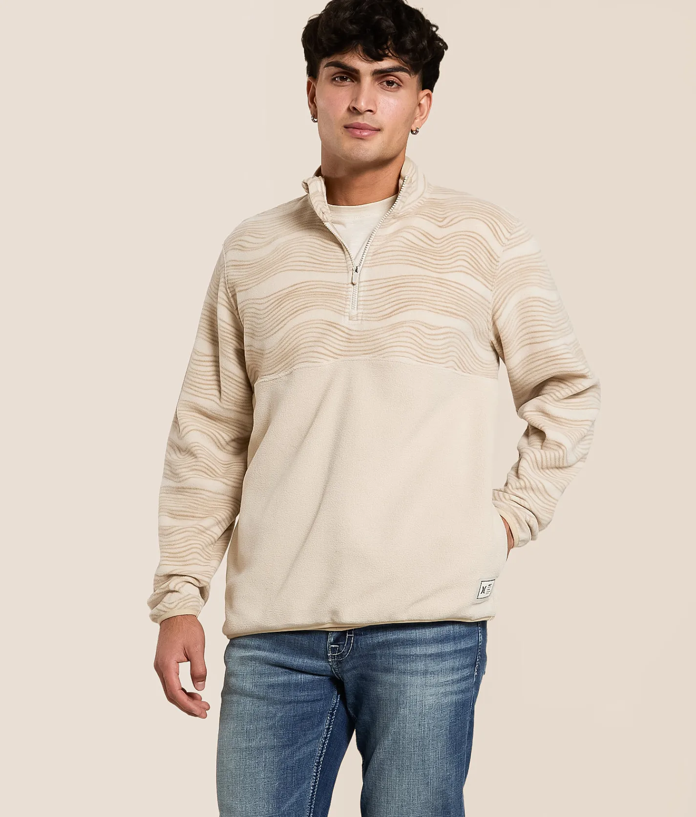 Tops | Hurley Motion Blocked Windchill Pullover Bone