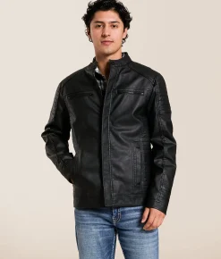 Tops|Coats & Jackets | Buckle Black Moto Pleather Jacket Black