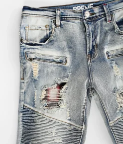 Sale Jeans|Bottoms | PREME Moto Skinny Stretch Jean Indigo