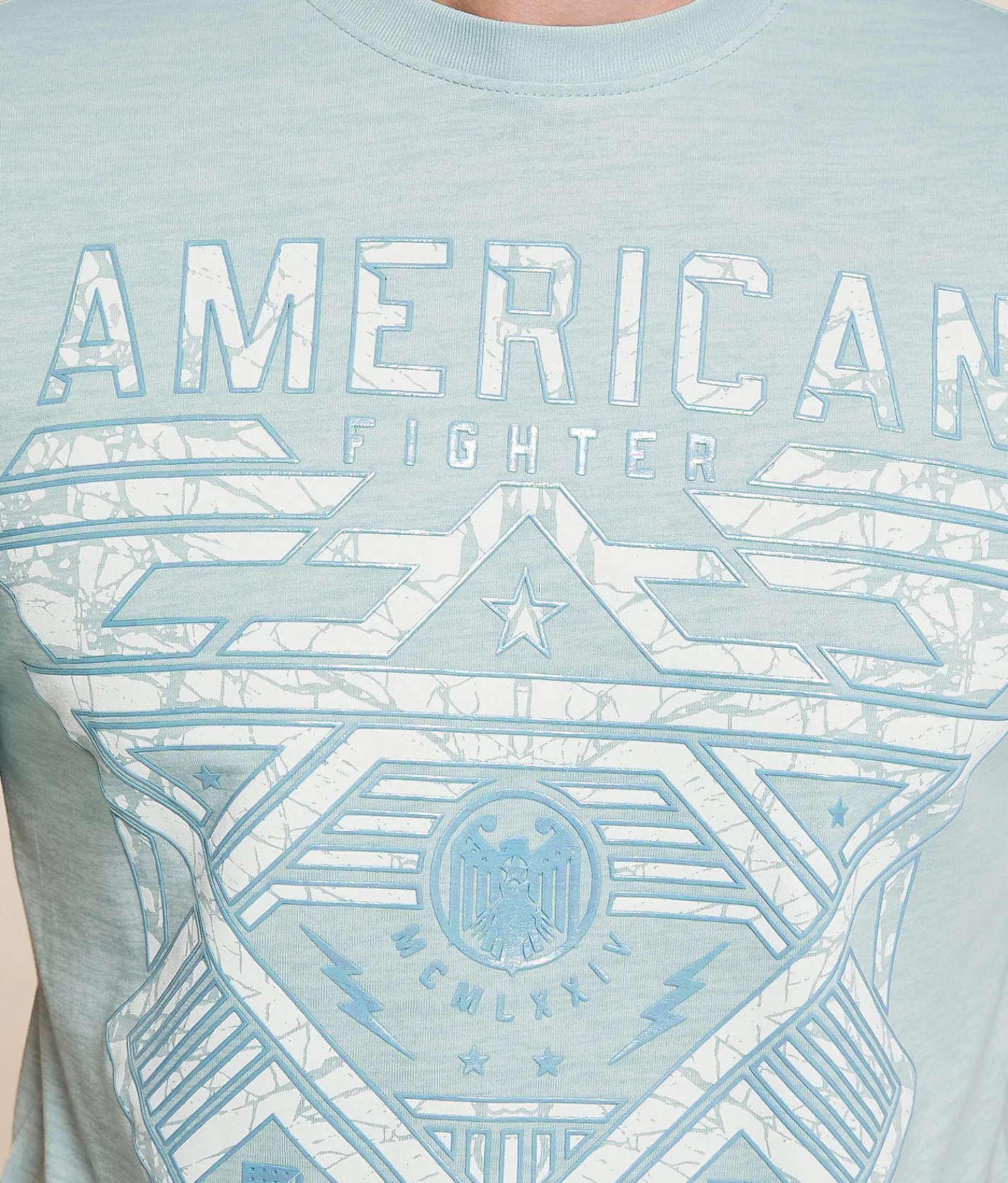 Tops|Graphic T-Shirts | American Fighter Mountville T-Shirt Blue Haze Tetris
