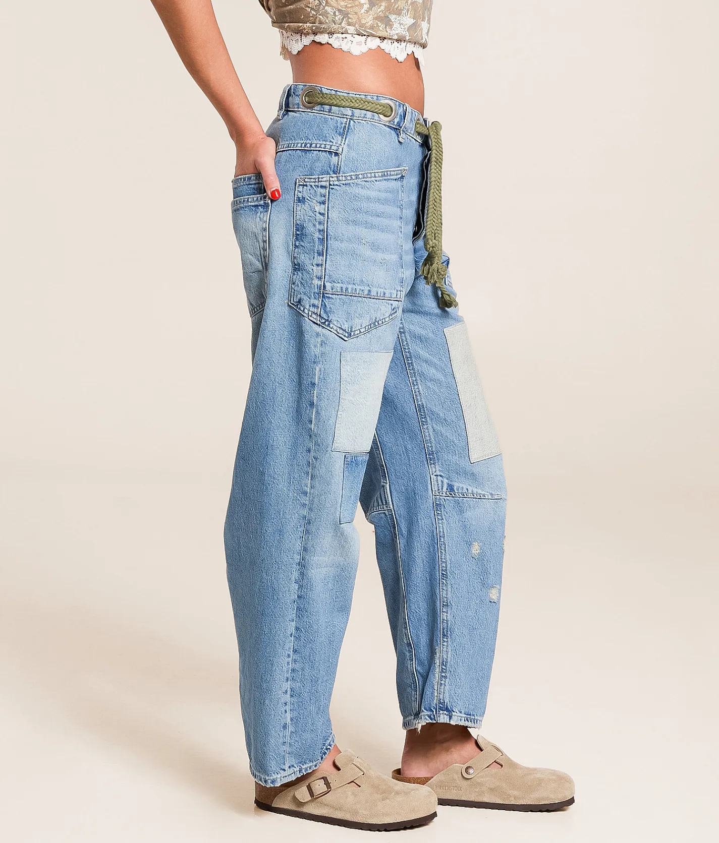 Free People Moxie Low Slung Pull On Jean Truest Blue Sale