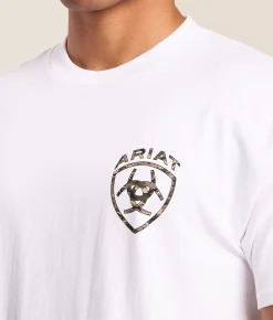 Graphic T-Shirts | Ariat Multicam Shield T-Shirt White