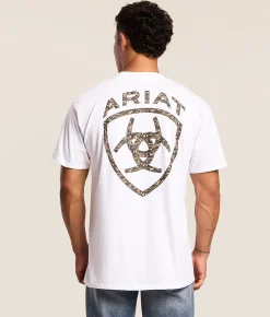 Graphic T-Shirts | Ariat Multicam Shield T-Shirt White