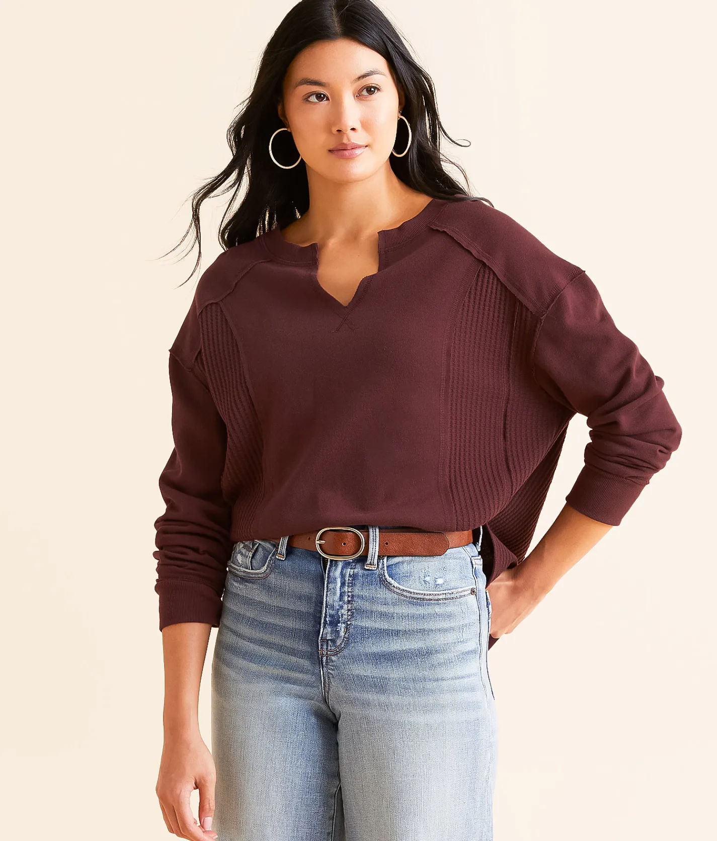 White Crow Myla Thermal Top Mahogany