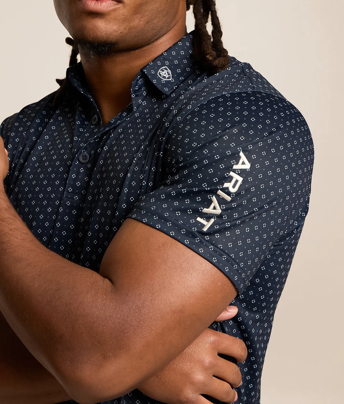 Tops | Ariat Mylo TEK Fitted Polo Blue Nights
