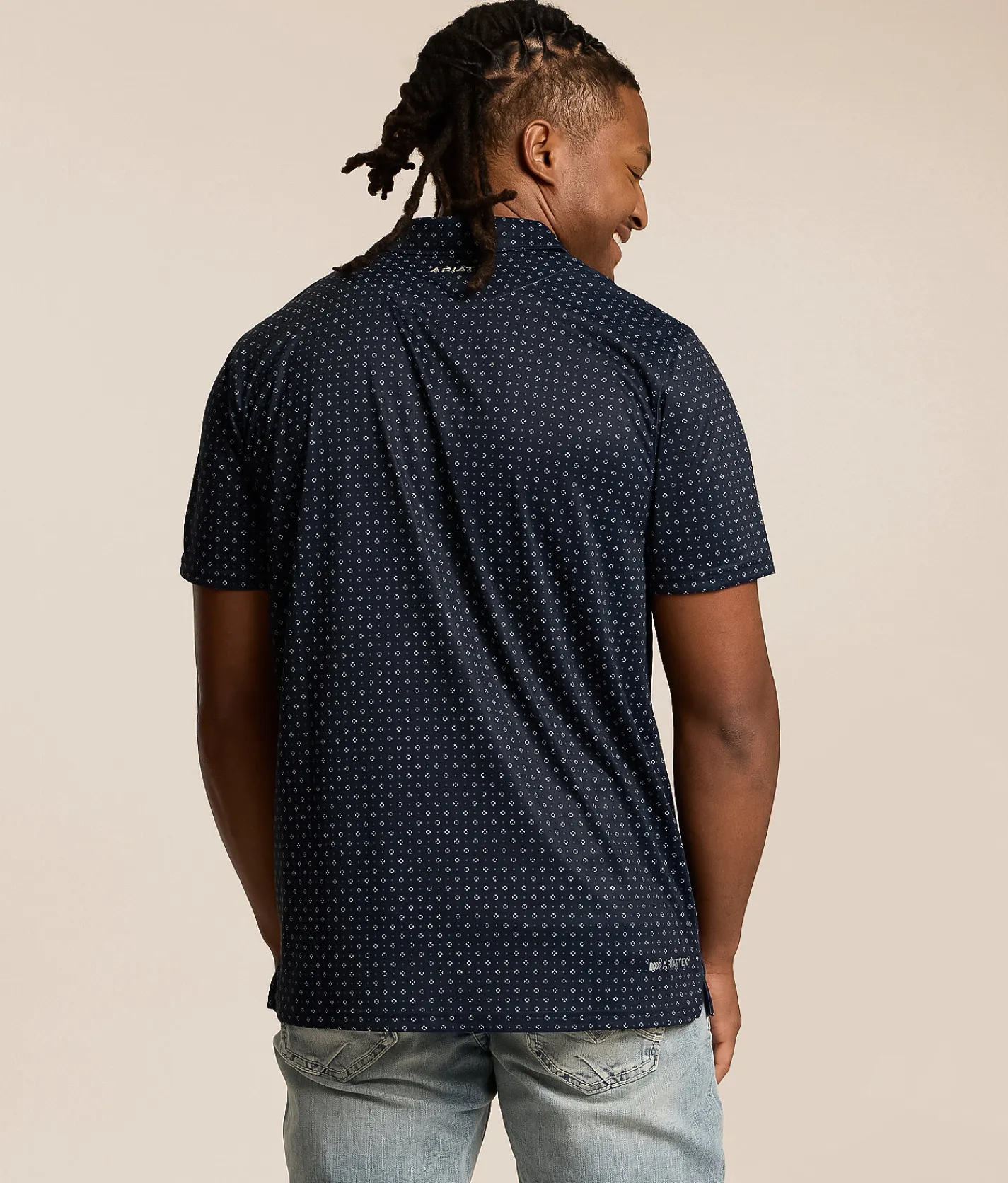 Tops | Ariat Mylo TEK Fitted Polo Blue Nights