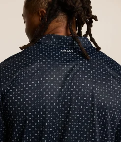 Tops | Ariat Mylo TEK Fitted Polo Blue Nights