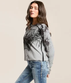 Tops | Affliction Mystery T-Shirt Silver Gray Tea Stain