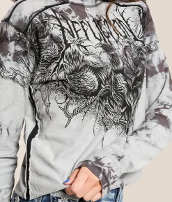 Tops | Affliction Mystery T-Shirt Silver Gray Tea Stain