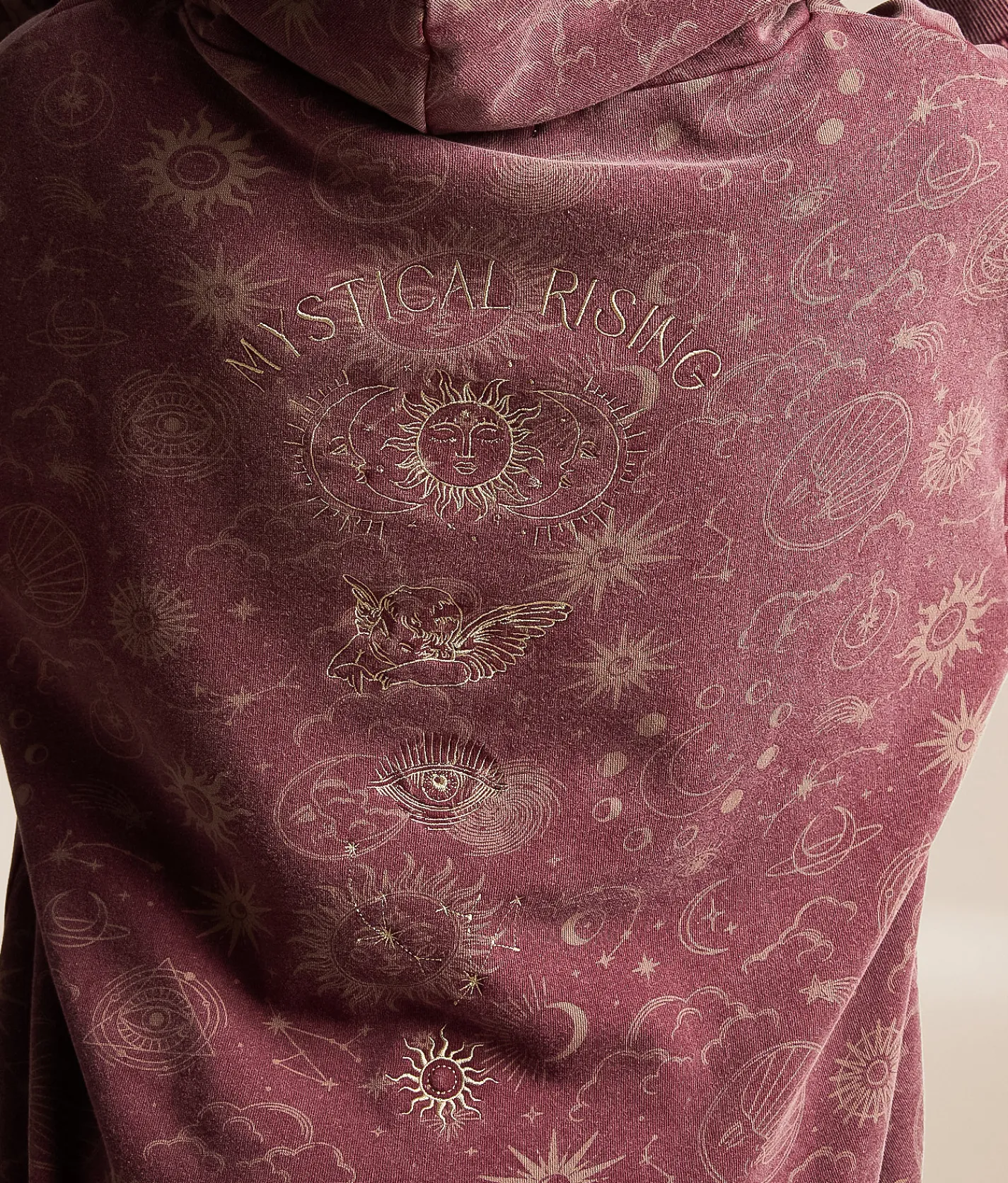 Tops | Modish Rebel Mystic Rising Hooded Sweatshirt Washed Purple