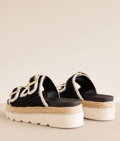 Madden Girl Mythical Platform Sandal Black Bone Hot