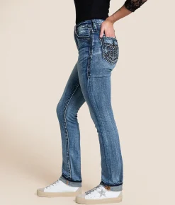 Rock Revival Nadine Curvy High Rise Straight Stretch Jean Nadine HJ219 Outlet