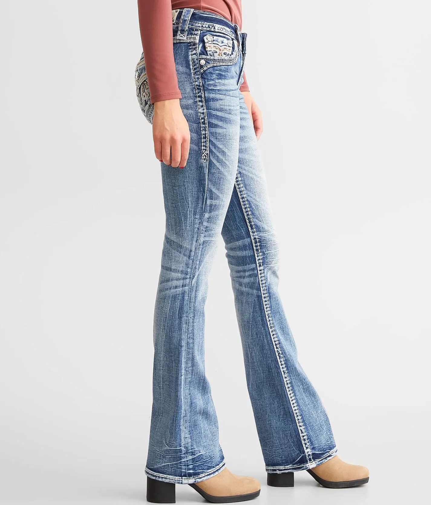 Rock Revival Nadine Low Rise Boot Stretch Jean Nadine B214 New