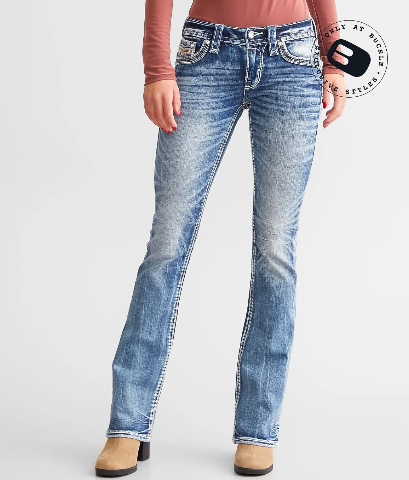 Rock Revival Nadine Low Rise Boot Stretch Jean Nadine B214 New