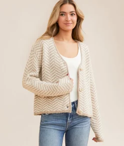 Tops | Z Supply Naomi Herringbone Cardigan Sweater Sea Salt