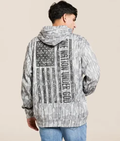 Tops | Howitzer Nation Camo Hooded Sweatshirt White Multi