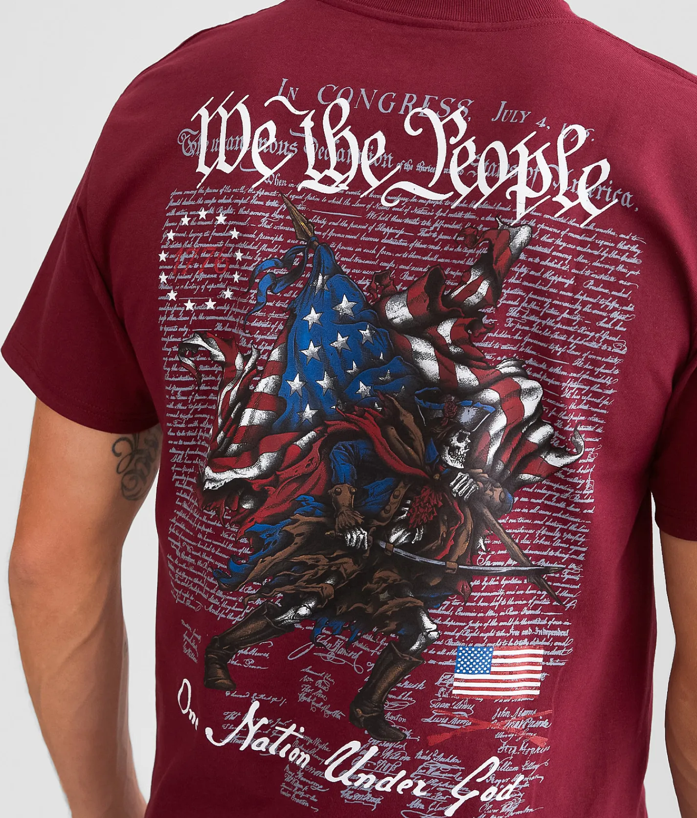 Graphic T-Shirts | Howitzer Nation Under God T-Shirt Burgundy