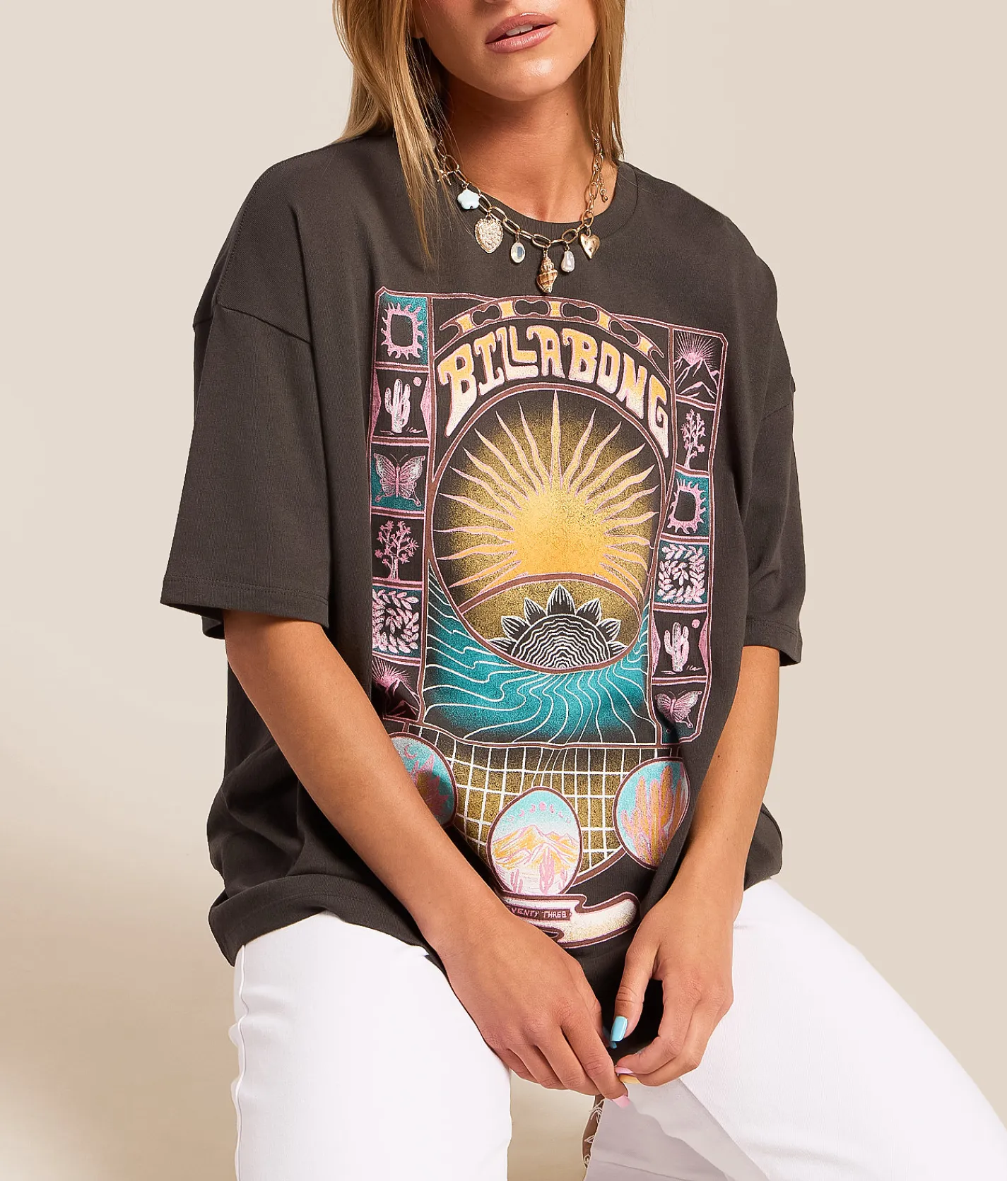 Billabong Natural Selection Oversized T-Shirt Off Black Discount