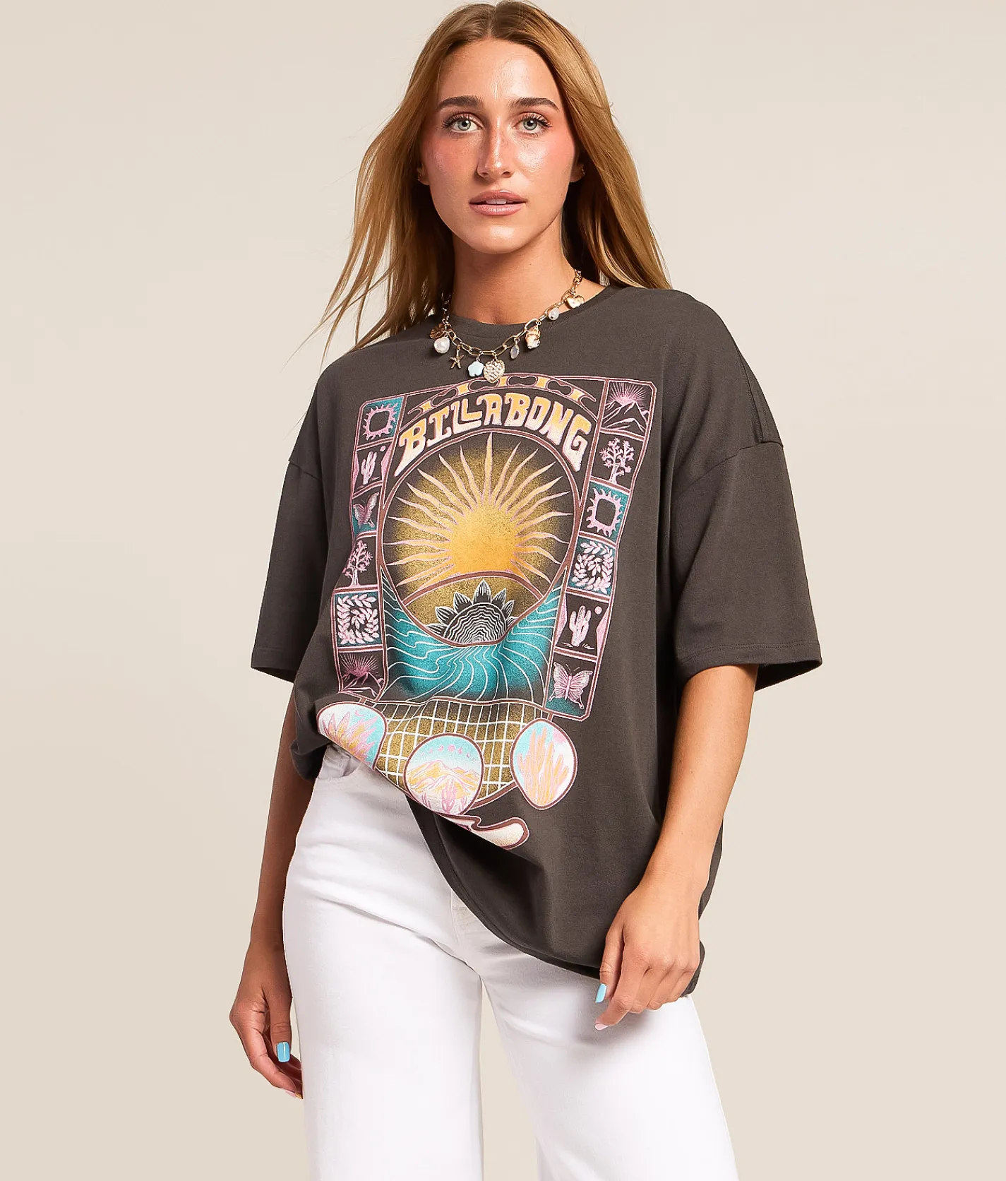 Billabong Natural Selection Oversized T-Shirt Off Black Discount