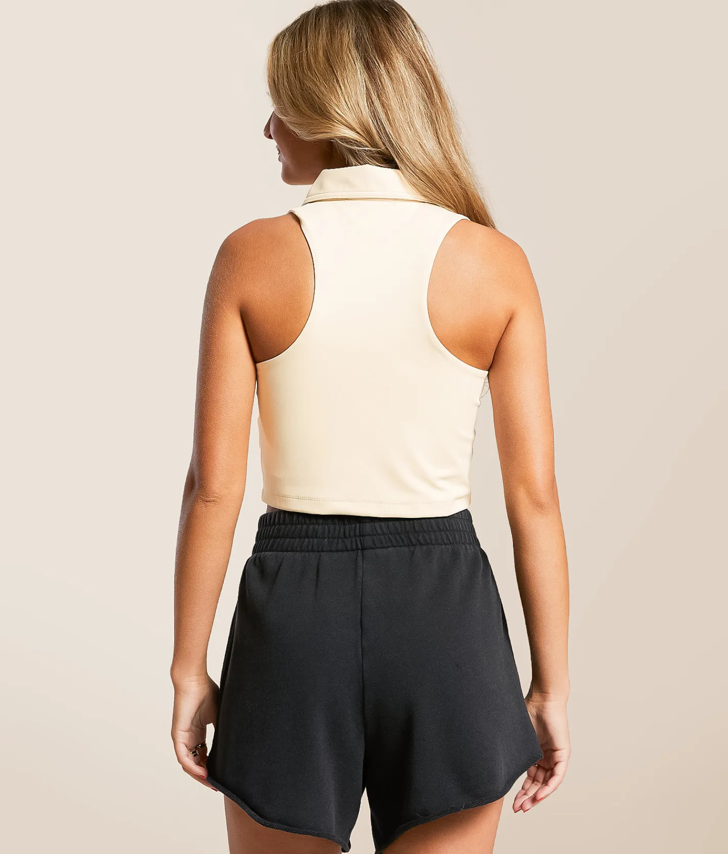 Tops | Gameday SOCIAL® Nebraska Cropped Tank Top Oatmeal