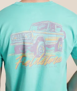 Graphic T-Shirts | Fieldstone Neon Bronco T-Shirt Chalky Mint
