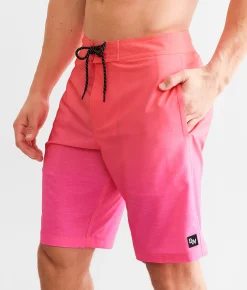 Bottoms|Swimwear | Departwest Neon Gradient Stretch Boardshort Pink