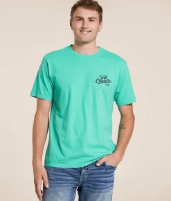 Tail Chasers Club Never Drink Alone T-Shirt Biscay Green Outlet