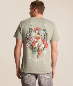 Sullen Never Fold T-Shirt Iceberg Green Discount