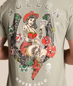 Sullen Never Fold T-Shirt Iceberg Green Discount