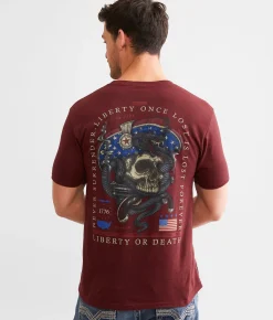 Howitzer Never Lost T-Shirt Crimson Black Heather Clearance