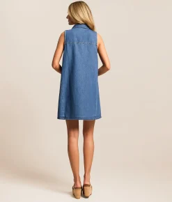 Dresses | Z Supply New Day Denim Mini Tank Dress Deep Water