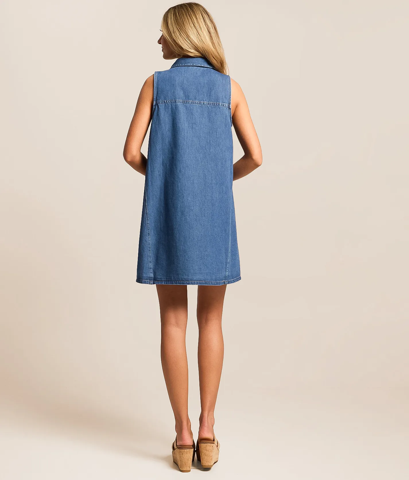 Dresses | Z Supply New Day Denim Mini Tank Dress Deep Water