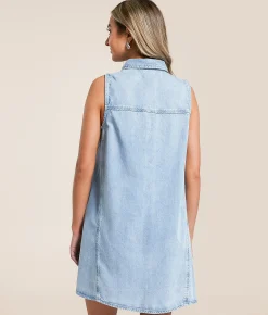 Z Supply New Day Twill Mini Dress Light Vintage Indigo Online