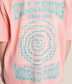Tops | Billabong Newest Tour Oversized T-Shirt Flamingo