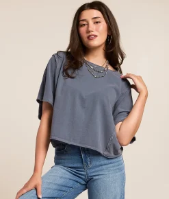 Tops | Free People Next Level Cropped T-Shirt Night Shadow
