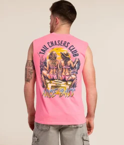 Tops | Tail Chasers Club Nice Bass Muscle Tank Top Neon Pink