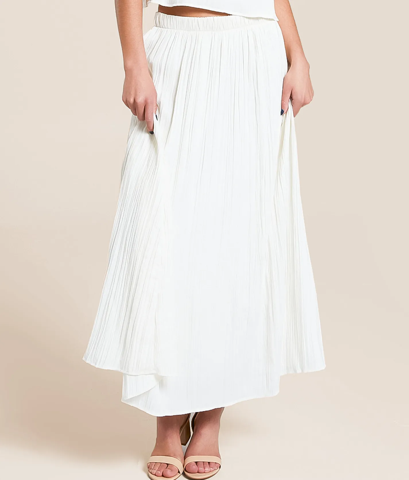 Bottoms | Z Supply Nicoline Crinkle Satin Midi Skirt Sandstone