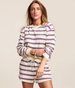 Tops | Salty Crew Night N Day Striped Pullover Off White